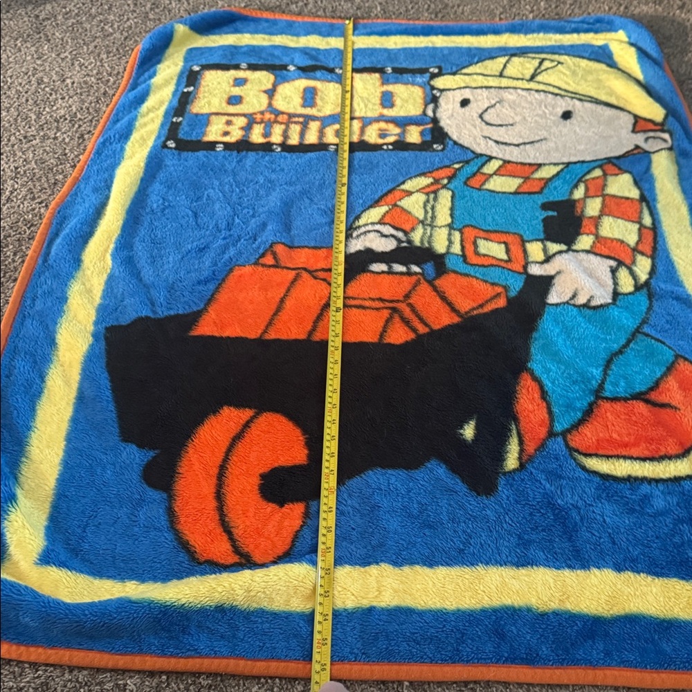 Bob The Builder Fleece Blanket Wall Hanging Multicolor Kids Baby 56” X 32” Y2K - Picture 4 of 6